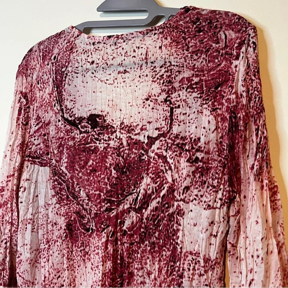 Vintage Y2K Embellished Crepe Fairycore Whimsigoth Lettuce Napkin Hem Sleeve Top - Picture 8 of 10